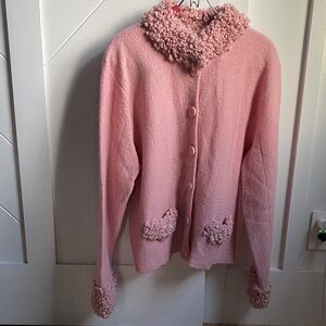 Vintage Wool Pink Textured Women's Jacket